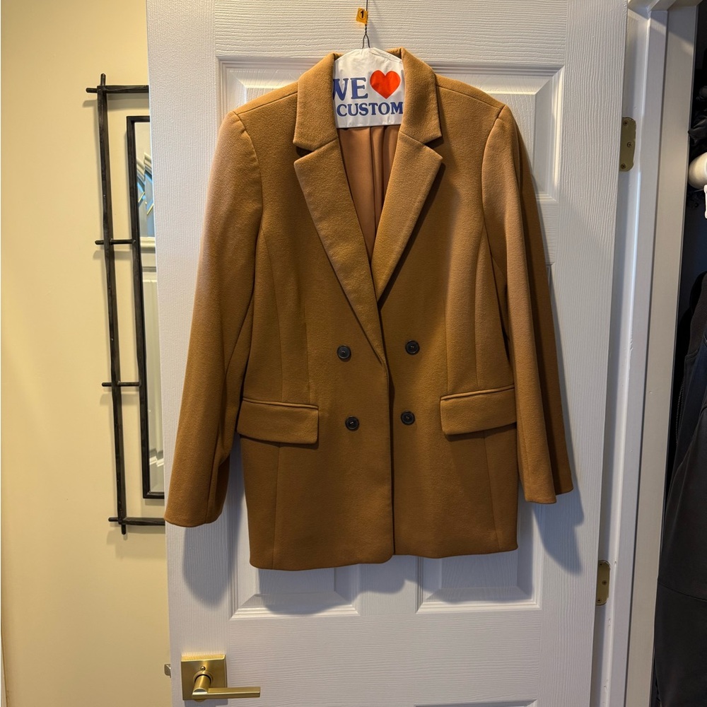 Worn Once- Talbots Camel Double-Breasted Blazer